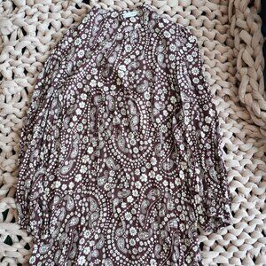 MANGO Paisley Long Sleeve Dress